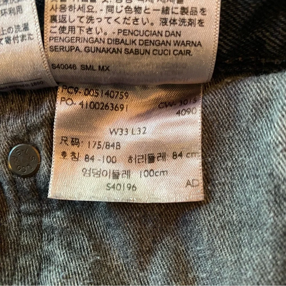 Men’s Levi’s 514 Straight Fit Black Distressed Jeans Size 33 x 32 - Picture 10 of 12